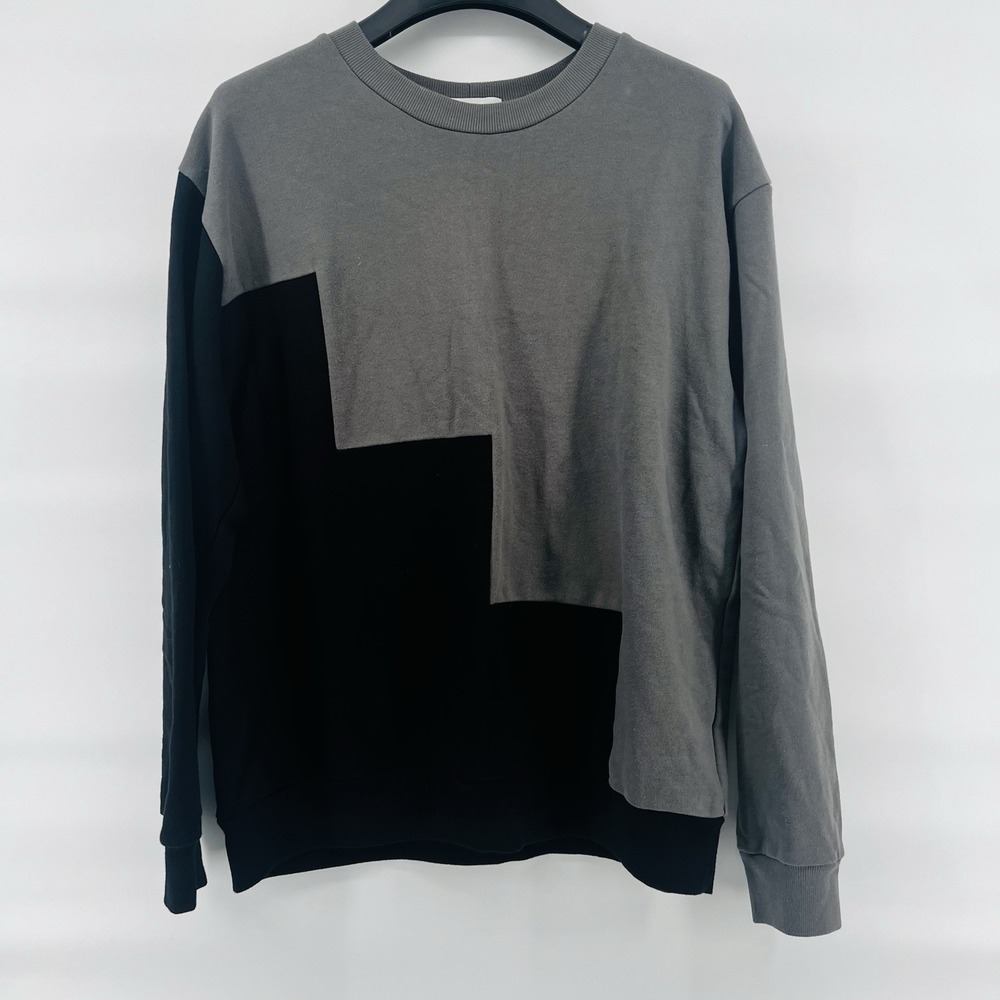 Correll Correll Made‎ in USA Colorblock Sweatshirt Gray Black Size L 100% Cotton